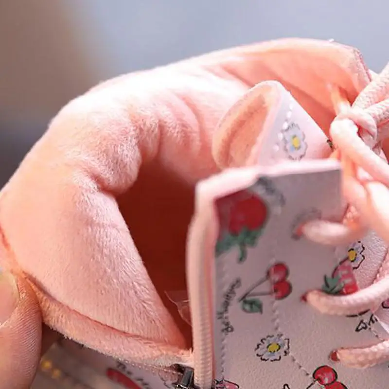 

New Children Shoes Boots For Girls Martin Boots Fashion Leather Waterproof Winter Toddler Kids Snow Shoes Casual Soft Antislip