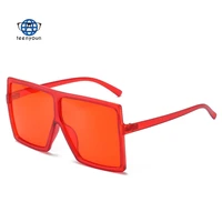 teenyoun new 2021 sunglasses net live contracted large square eyeglasses fashion sun glasses red women uv400 plastic acrylic