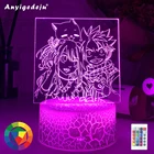 Аниме Сказочный хвост Natsu Dragneel и Erza Scarlet Hug Ночной светильник светодиодный сенсорный ночник для детской комнаты декор настольный 3d светильник