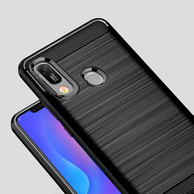 Чехол с полной защитой для Huawei Y6 2019 мягкий силиконовый чехол из углеродного
