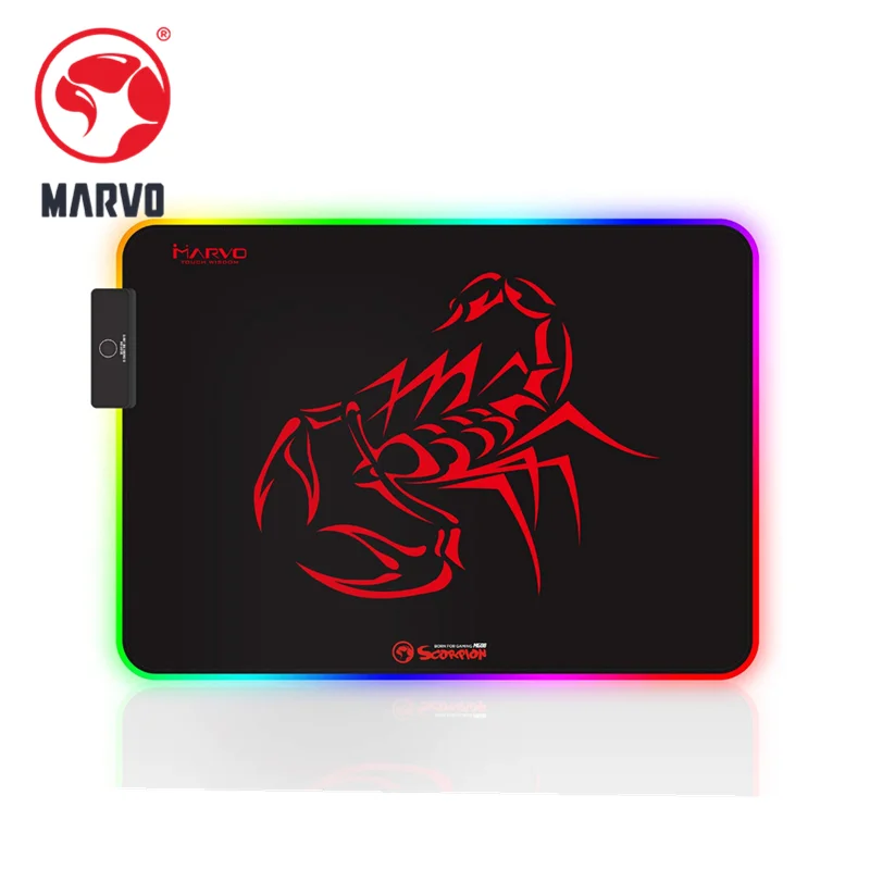 Коврик для мыши Marvo MG08 игровой коврик с RGB подсветкой Нескользящий Резиновый