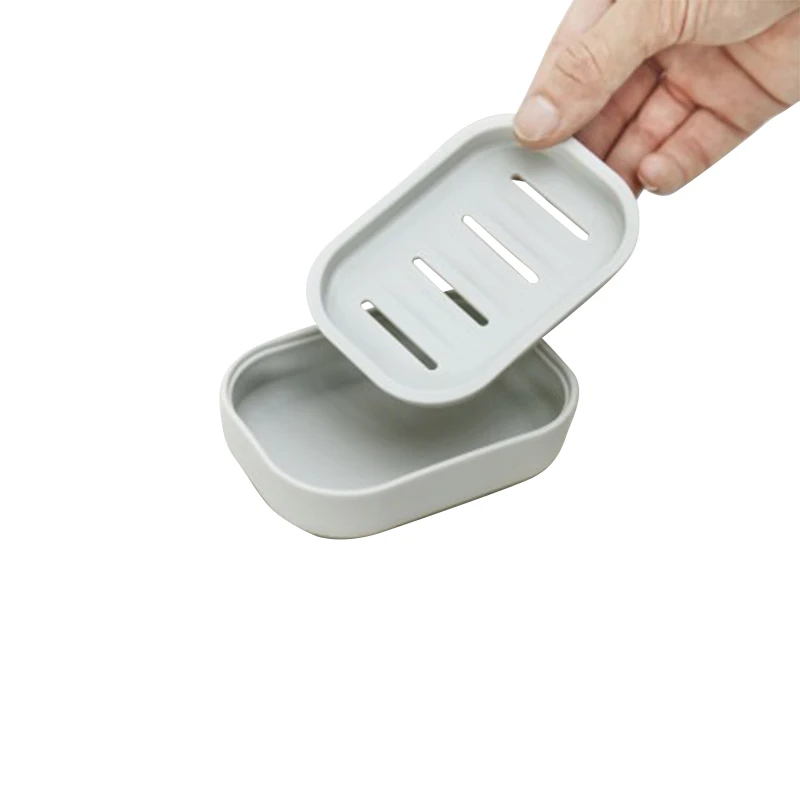 

Soap Dispenser Dish Case Holder Container Box for Bathroom Travel Carry Case Double Lattice Soap Dish Box Case Holder Container