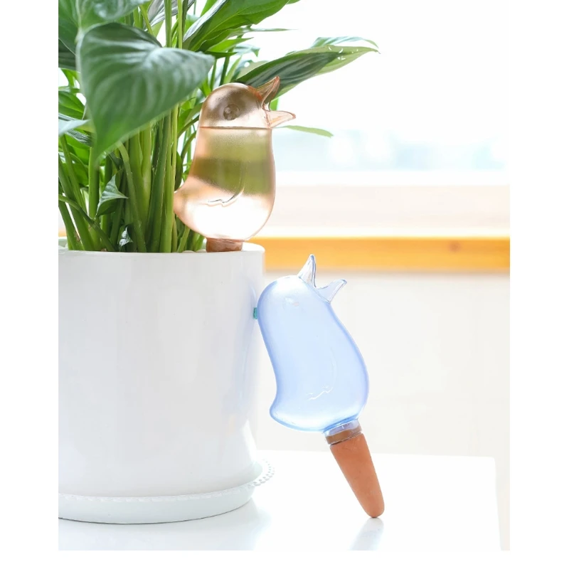

HX5F Cartoon Bird Shaped Automatic Watering Device Transparent Self Irrigation Dripper Kettle for Indoor Outdoor Plants Flower