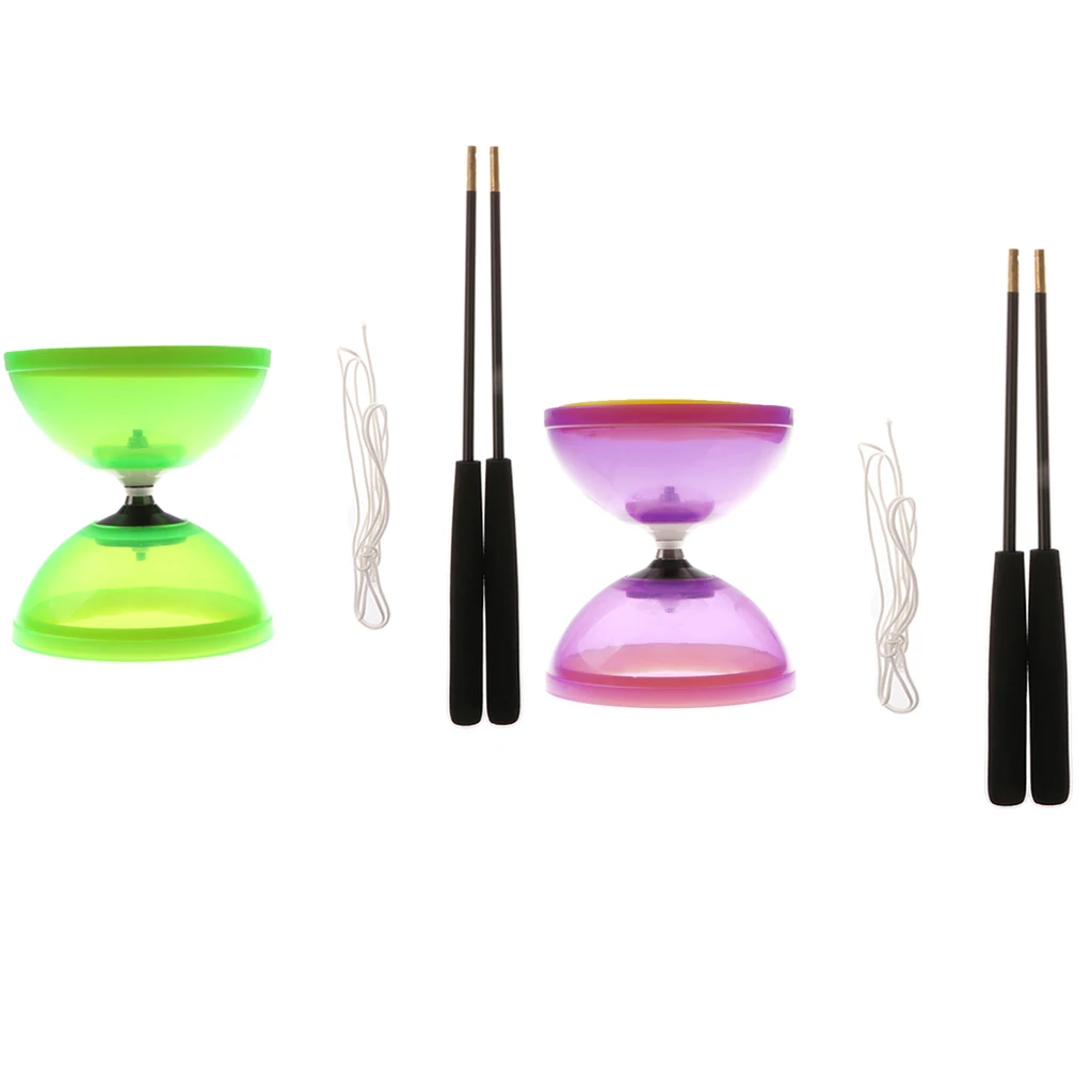 2x Профессиональный 1-подшипник 5-дюймовый китайский йо-йо Diabolo игрушка& Алюминий палочки
