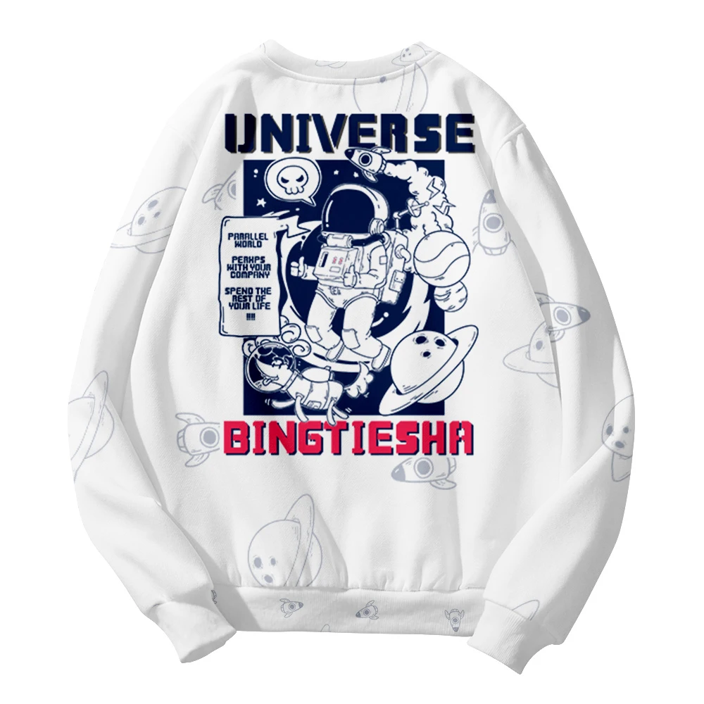 

Astronauts 3D Print Casual Fashion Hoodie Spring All-match Leisure Hip Hop long sleeve Sweatshirt Men Women White Streetwear
