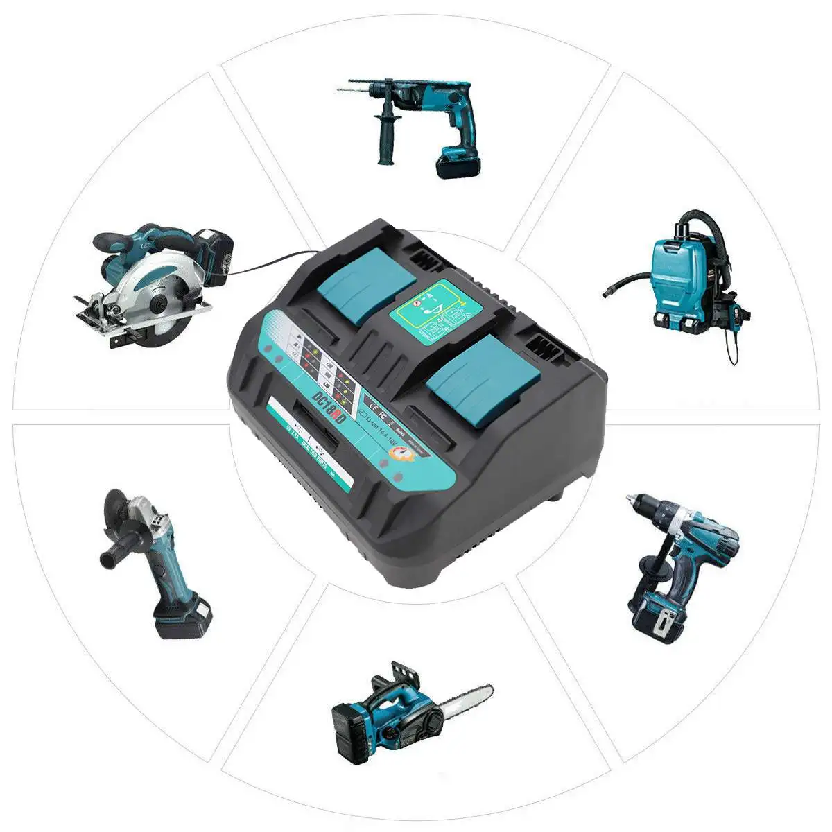 

Battery Charger For Makita Li-ion Double Battery WIth Quick Charging Two Ports Current for For Makita DC18RE 10.8-18V Power tool