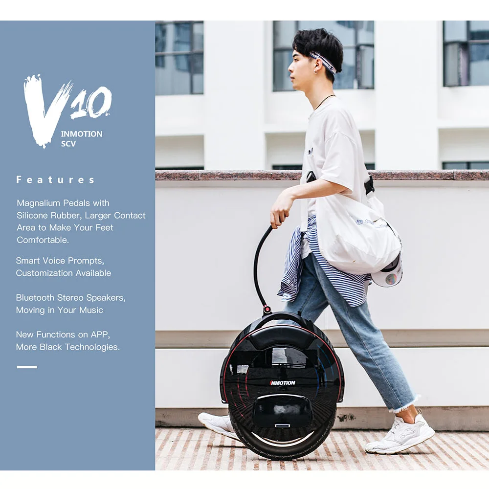 

INMOTION V10/V10F Self Balancing Wheel Scooter Electric Unicycle 2000W Build-in Handle Hoverboard With Decorative Lamps