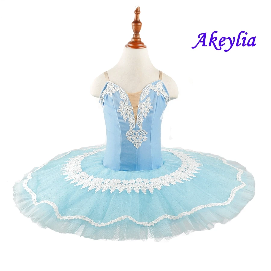 Детская балетная пачка голубого цвета классическое танцевальное платье для