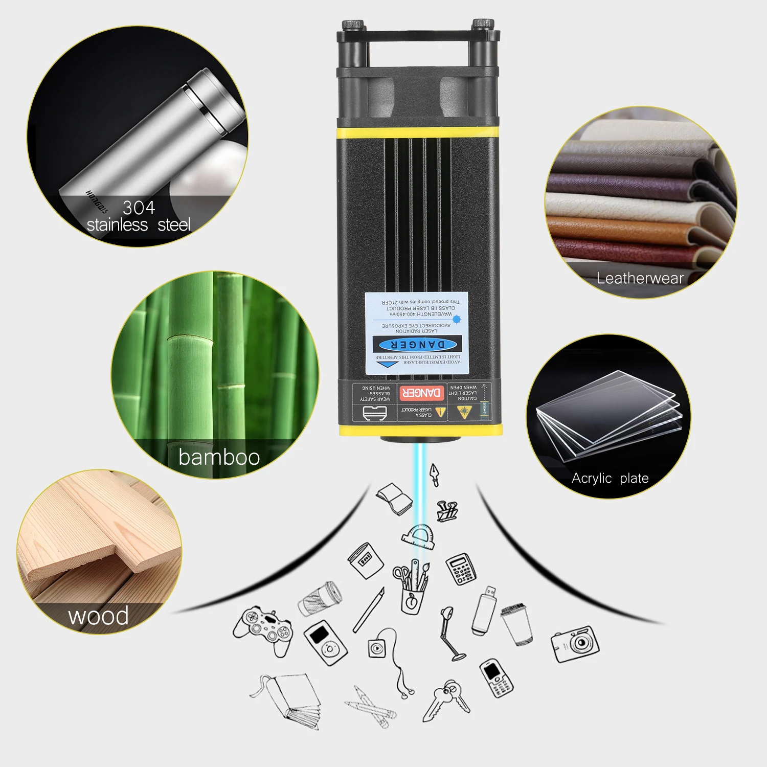 Обновленная лазерная головка 40-5 5 Вт с лазерным модулем 448-462нм синяя лаза для