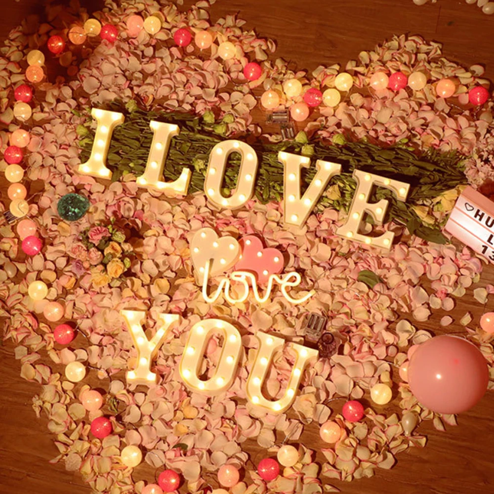 

LED Decorative Letter Lights Glowing Numbers Battery Night Light Christmas Romantic Wedding Creative Gift Birthday Party