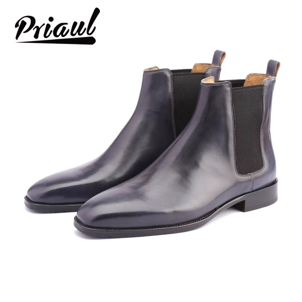 Мужские ботинки челси из натуральной кожи винтажные Роскошные деловые в стиле