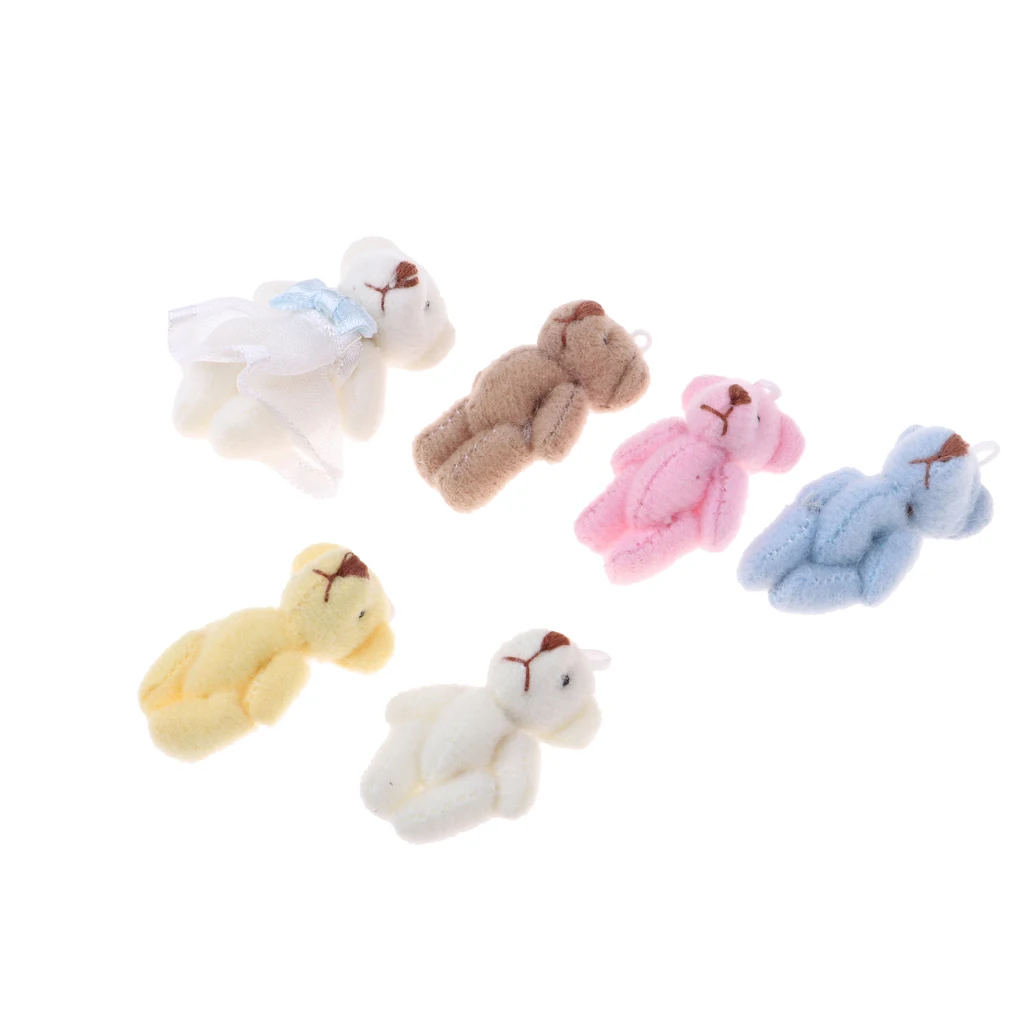 

6Pcs 1/12 Plush Little Bear Stuffed Toys Doll Clothing Deco for Doll Accs