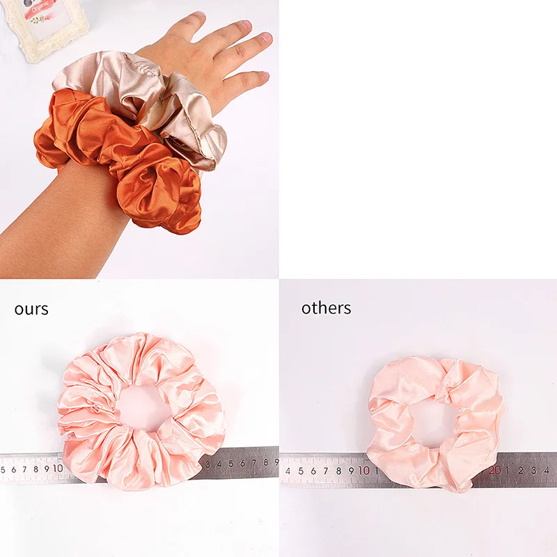 Черно белые шелковые резинки для волос аксессуары атласные Стрейчевые держатели