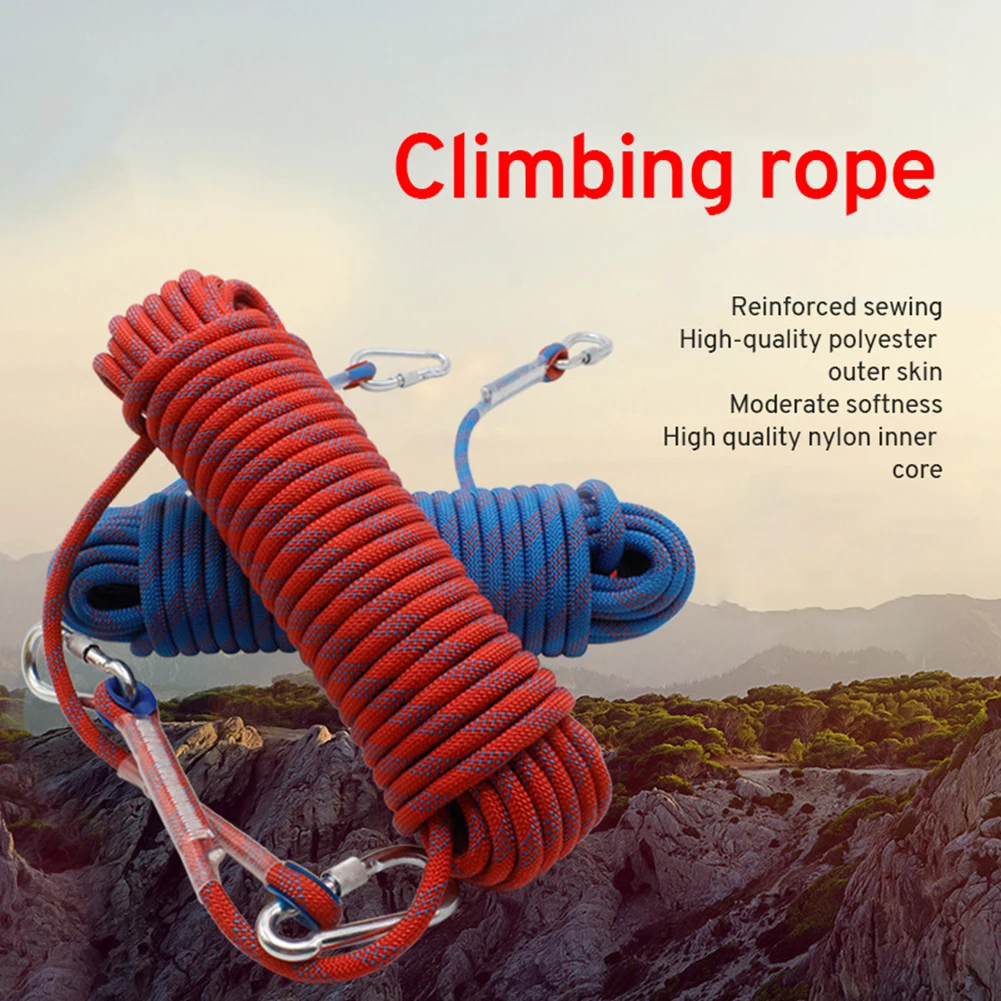 

10m 20m 10/12mm Diameter High Strength Cord Safety Rock Climbing Rope Hiking Accessories Camping Equipment Survival Escape tool