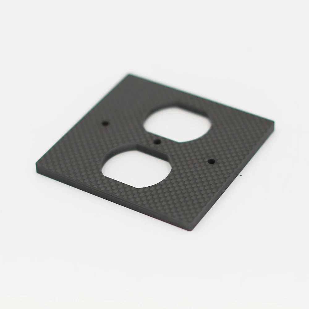 

1 piece 86*86 Carbon Fiber Power outlets cover wall plate Duplex Receptacle socket panel
