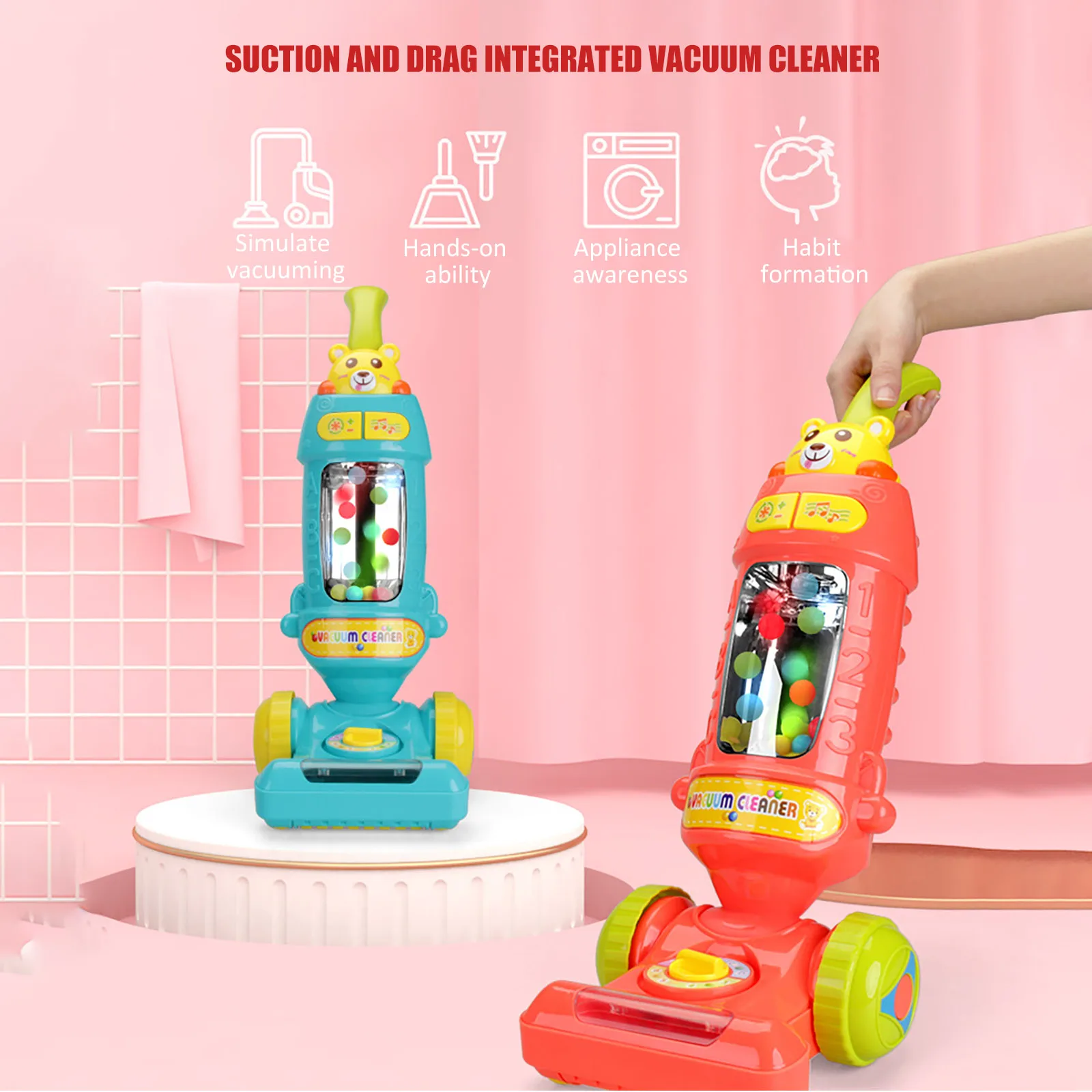 

Children Electric Mini Vacuum Cleaner Kids Vacuum Toy Simulation Charging Housework Dust Catcher Play House Doll Accessories Toy