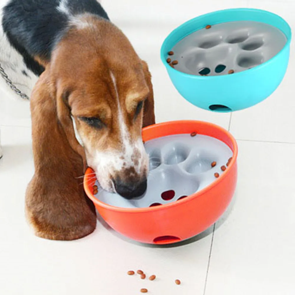 

Tumbler Leaking Pet Dog Puppy Feeding Food Bowls Pet Slow Down Eating Feeder Dish Bowl Puzzle Bowl Interactive Food Container