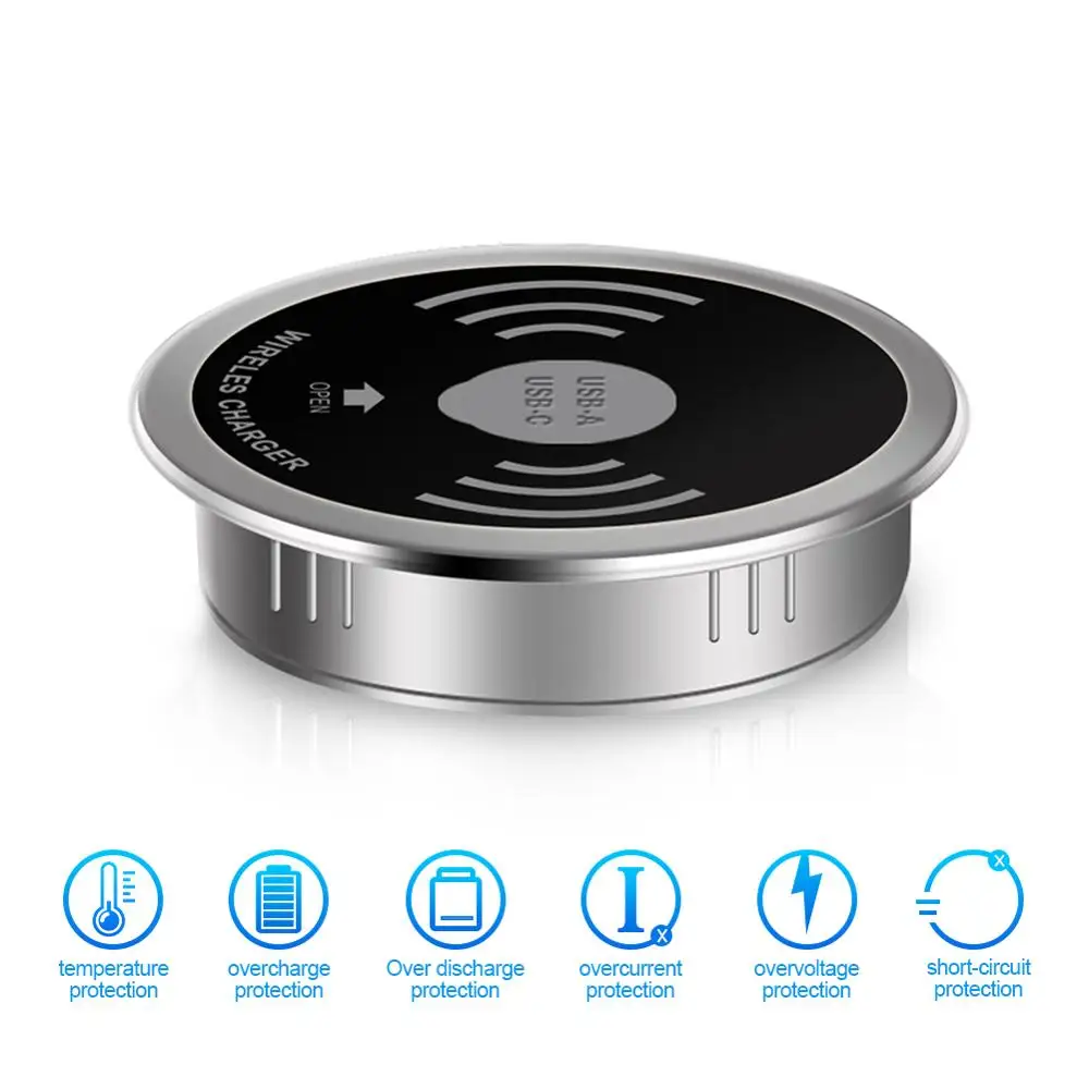 

3 in 1 QI Wireless Charger Embedded Desktop wireless Charging for Xiaomi huawei iPhone x 8plus Samsung s9 S7 S8 phone charging