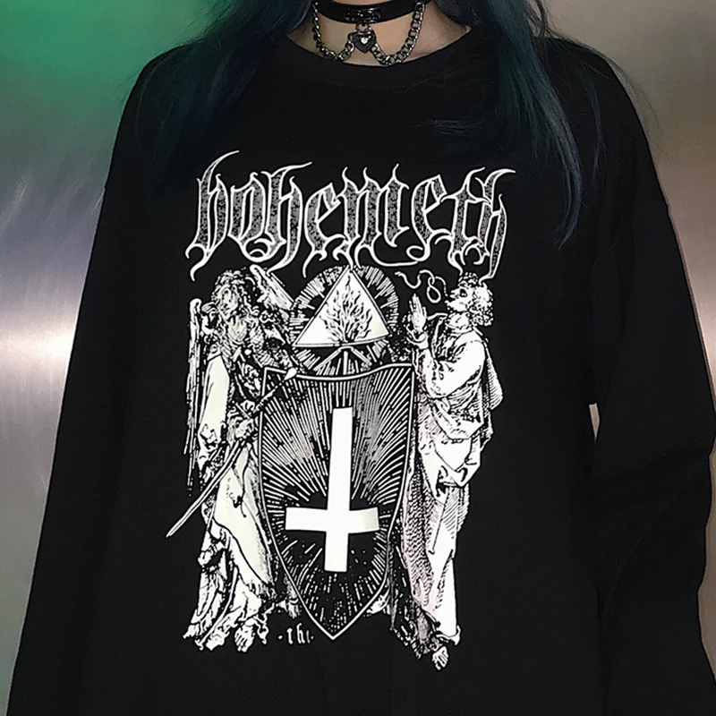 

Harajuku Women Hoodies casual print punk clothes 2019 Winter solid O-Neck letter Patchwork Sweatshirt Female Tracksuit plus size