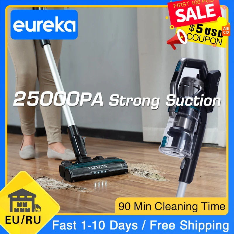 

Eureka H11 Handheld Wireless Vacuum Cleaner Portable Cordless 25Kpa 155AW 450W Dust Collector floor Carpet Cleaner