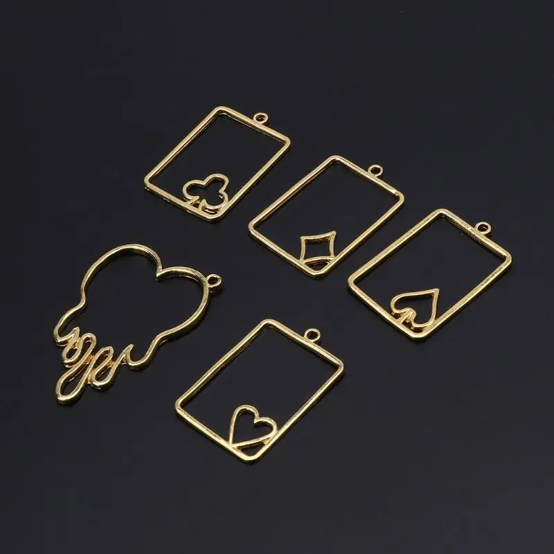 5 шт. карточка для покера плавление сердца металлическая рамка ювелирное изделие