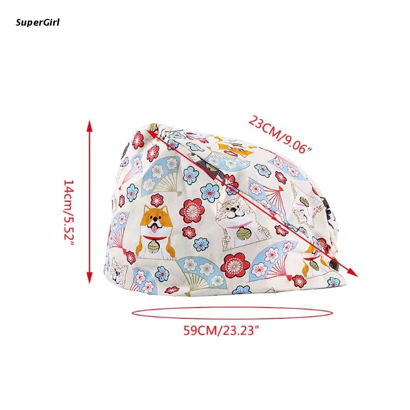 

J78E Nurse Colorful with Digital Printing Scrub Headwrap Doctor Nurse Print