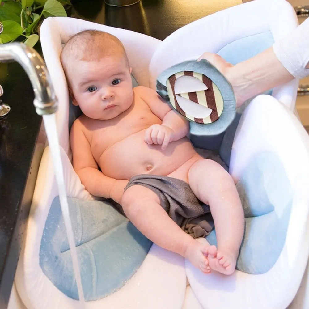 Baby Shower Blooming Flower Newborn Bathtub Foldable Lotus shape Cushion skin Bath pad portable bath tub Soft Seat Play mat
