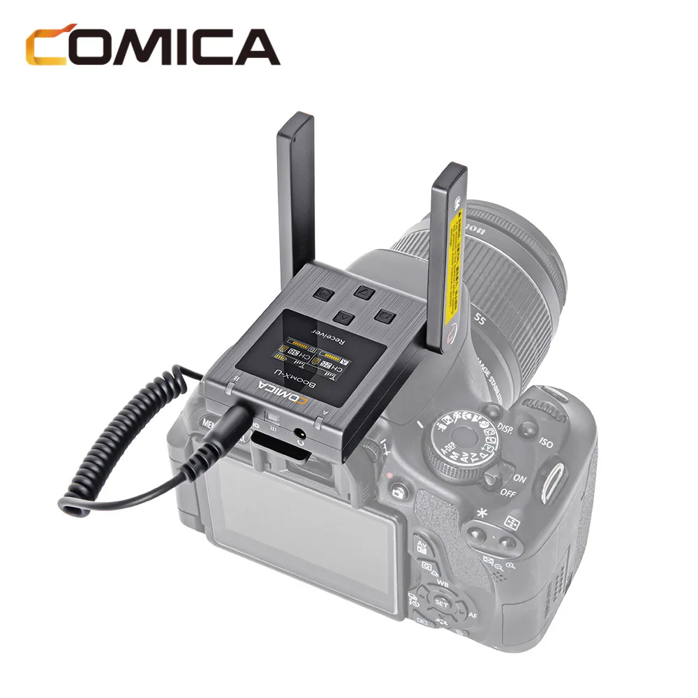 Микрофон Comica BoomX U Mini UHF беспроводной петличный микрофон U1 U2 для DSLR камеры интервью