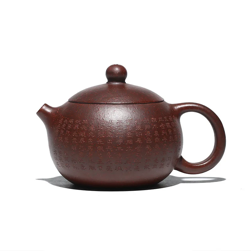 

Yixing Purple Clay Teapo Zisha Tea Set Drinking Set Tea Drinware, Handmade Heart Sutra Xishi Teapot Teaware For Drink Tea