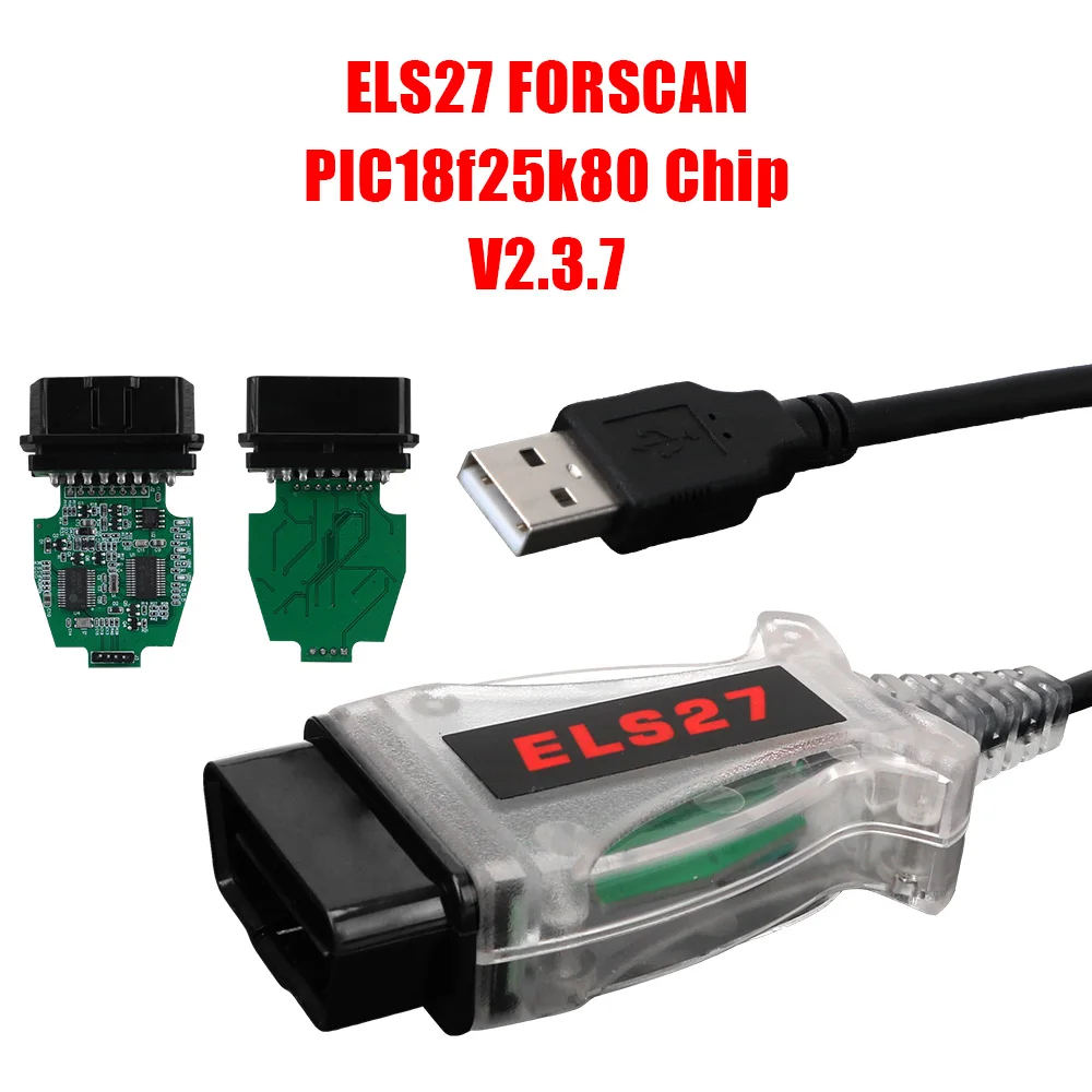 

Green PCB PIC18f25k80 Chip OBD2 V2.3.7 ELS27 Forscan For Mazda ELM327&J2534 Pss-Thru Multi-Language Works Car Diagnostic Tool