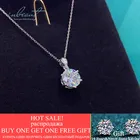 Ожерелье с подвеской из серебра 925 пробы, с муассанитом, 18K, 18K, белое золото