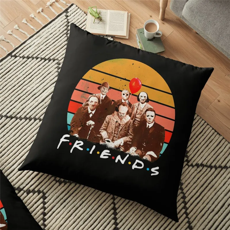 

Рождественская наволочка с принтом ужасов и лучших друзей, 45*45 см, Рождественская наволочка, подарки, рождественские декоративные подушки д...