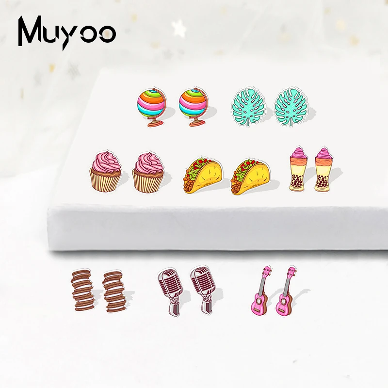 Серьги-гвоздики из эпоксидной смолы и акрила 2021 | Украшения аксессуары