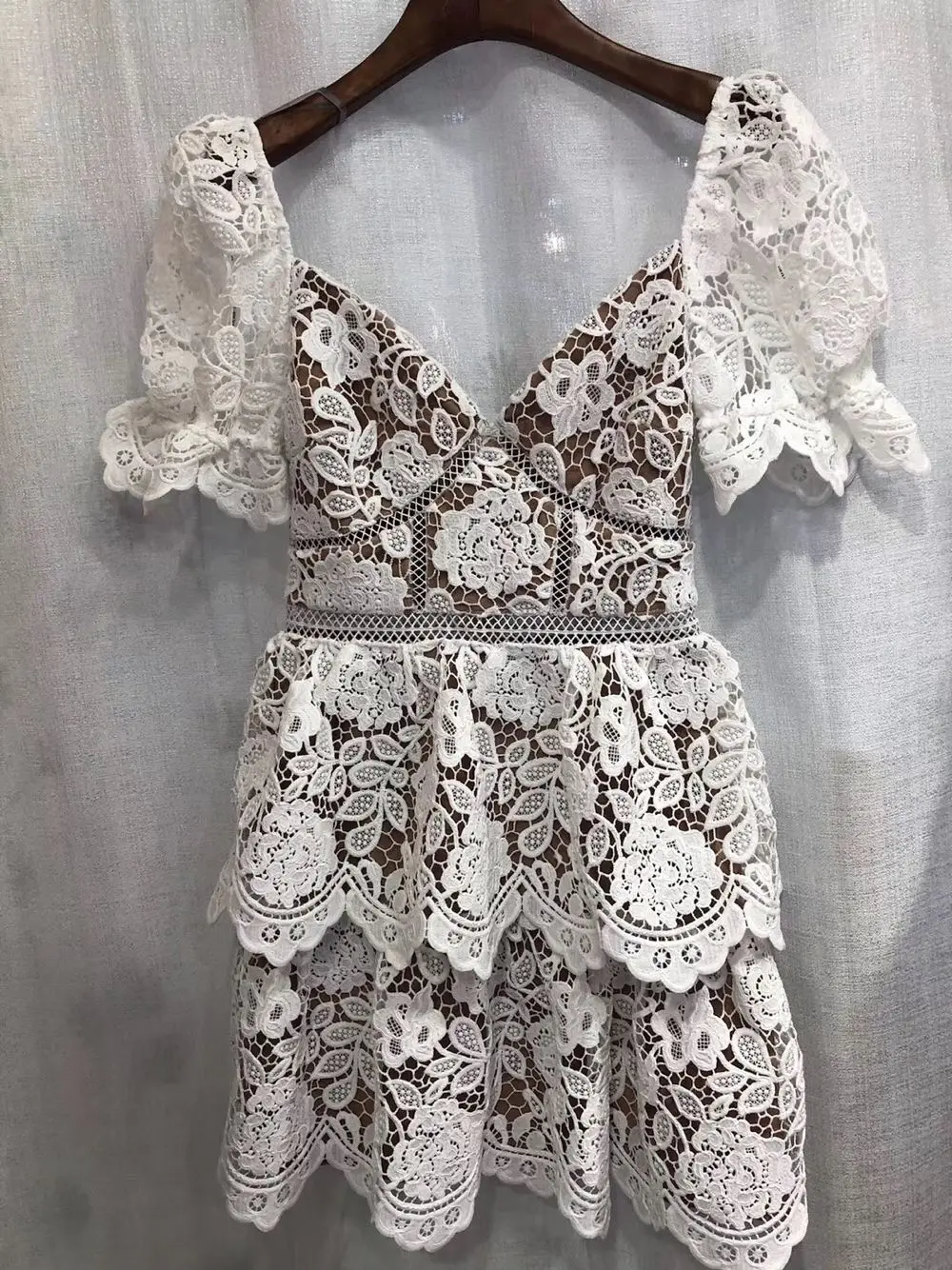 2020 Новое поступление высококачественное Кружевное белое платье|Женские платья| |