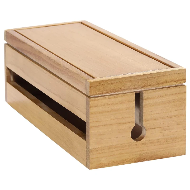 

Cable Management Box Wooden Cord Organizer Box for Extension Cord Power Stripe Surge Protector Wire
