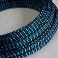 pet cable sleeves 4mm8mm12mm blue black pp cotton yarn elasticity braid wire snakeskin protect nylon mesh signal cable sets