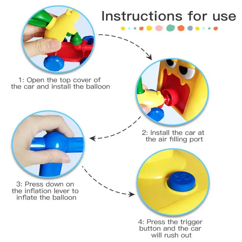 

Hot Toy Education Science Power Balloon Car Enlightenment Experiment Toy Fun Inertial Launch Tower Car Toys For Children Gifts