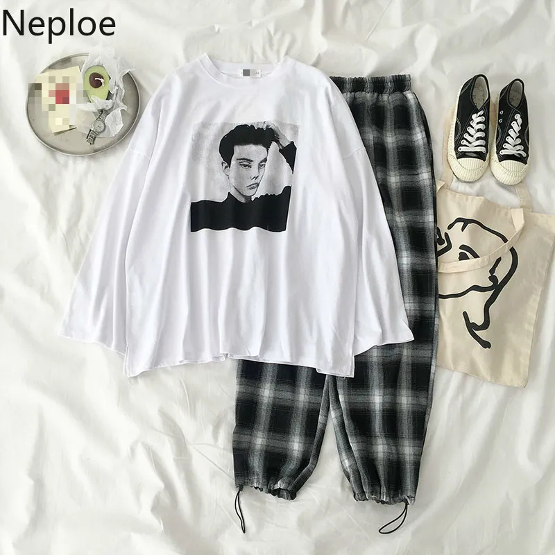 Комплект Neploe женский из 2 предметов Повседневная футболка с круглым вырезом и