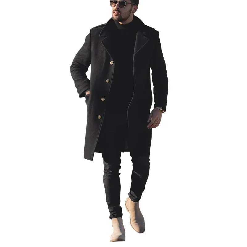 

New Style Men's Mid-Length Casual Coat Korean Loose Windbreaker Jacket Trench Coat Men Men Fashion Jackets Men Slim Fits Coats
