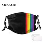 ЛГБТ-полоса для взрослых и детей, Противопылевой фильтр, Diy маска, ЛГБТ-полоса для гей-прайда и лесбиянок, красочная ЛГБТ-полоса