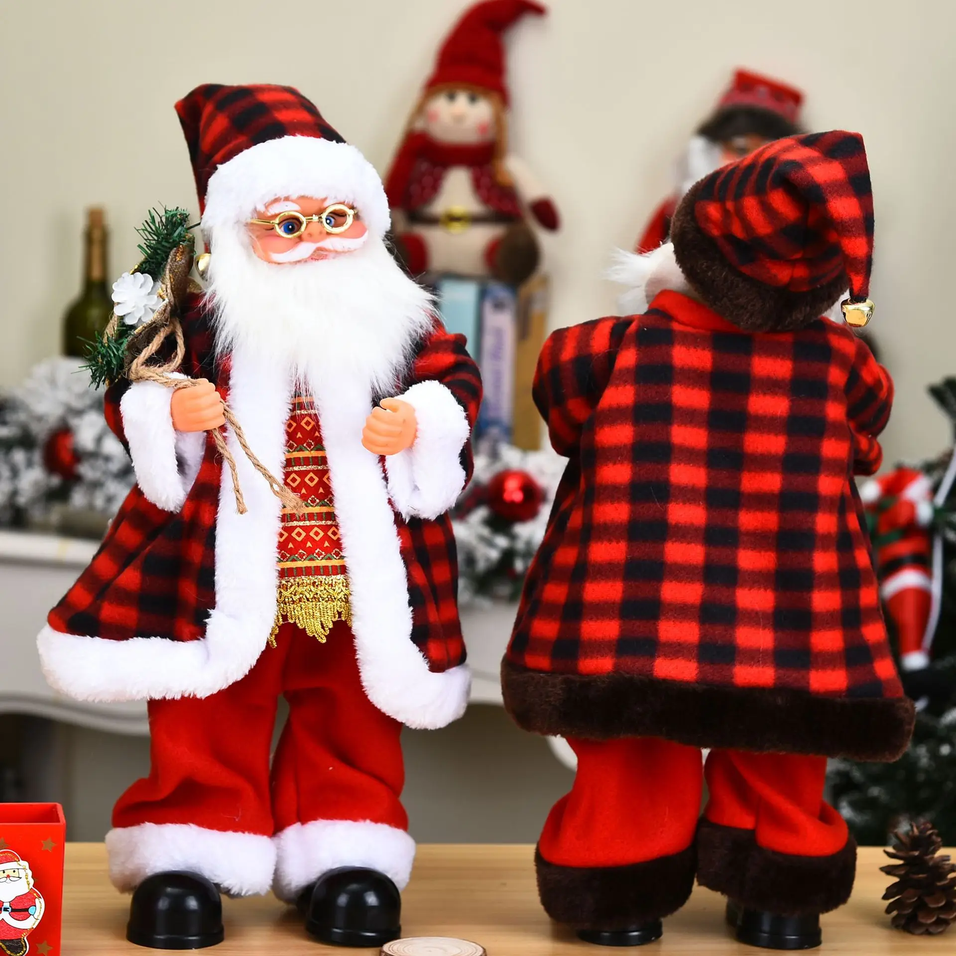 45 см Электрический качающийся Санта с музыкой рождественские украшения для дома