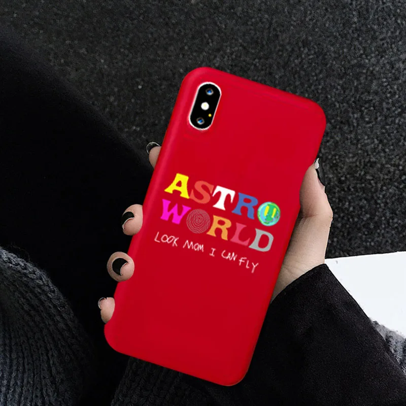 Чехол для телефона GYKZ Funny Letter Astroworld iphone 7 11 Pro XS MAX XR X 6s 8 Plus Look Mom I Can Fly Candy Color мягкий