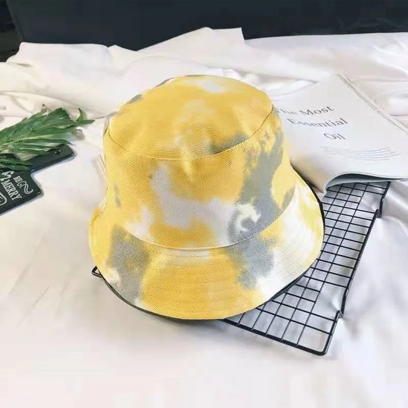 Панама женская двухсторонняя с принтом тай-дай для защиты от солнца путешествий