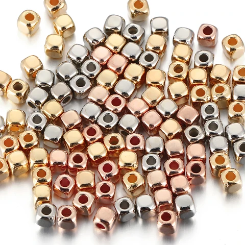 Золотые квадратные распределительные бусины CCB 3мм 4мм 200 шт