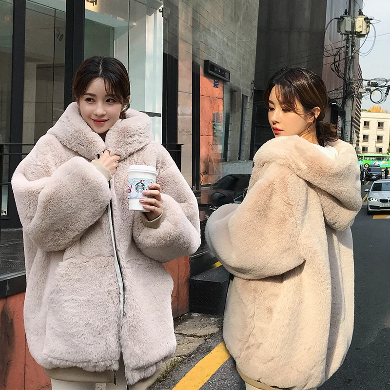 Casual Style Hooded Warm Outwear Winter Women Hoodies Teddy Bear Coat Fashion Female Tops