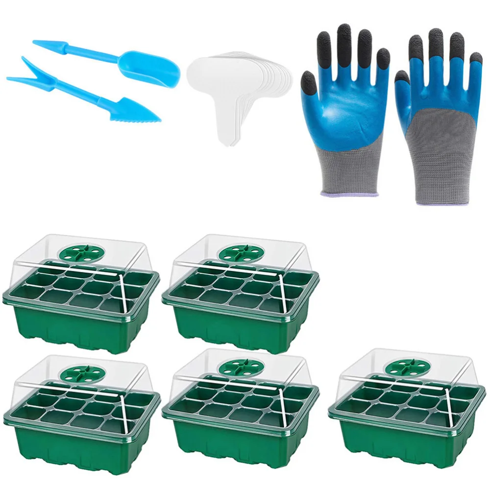 

1 Set Useful Planting Tool 12-hole Germination Box Durable Plant Nursery Box