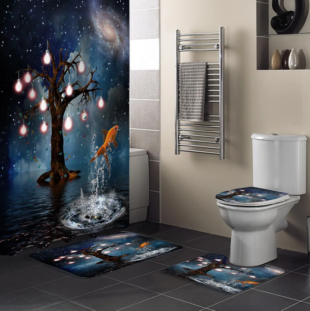 Молочный Путь Звезды дерево лампа в виде карпа прочный водонепроницаемый Душ