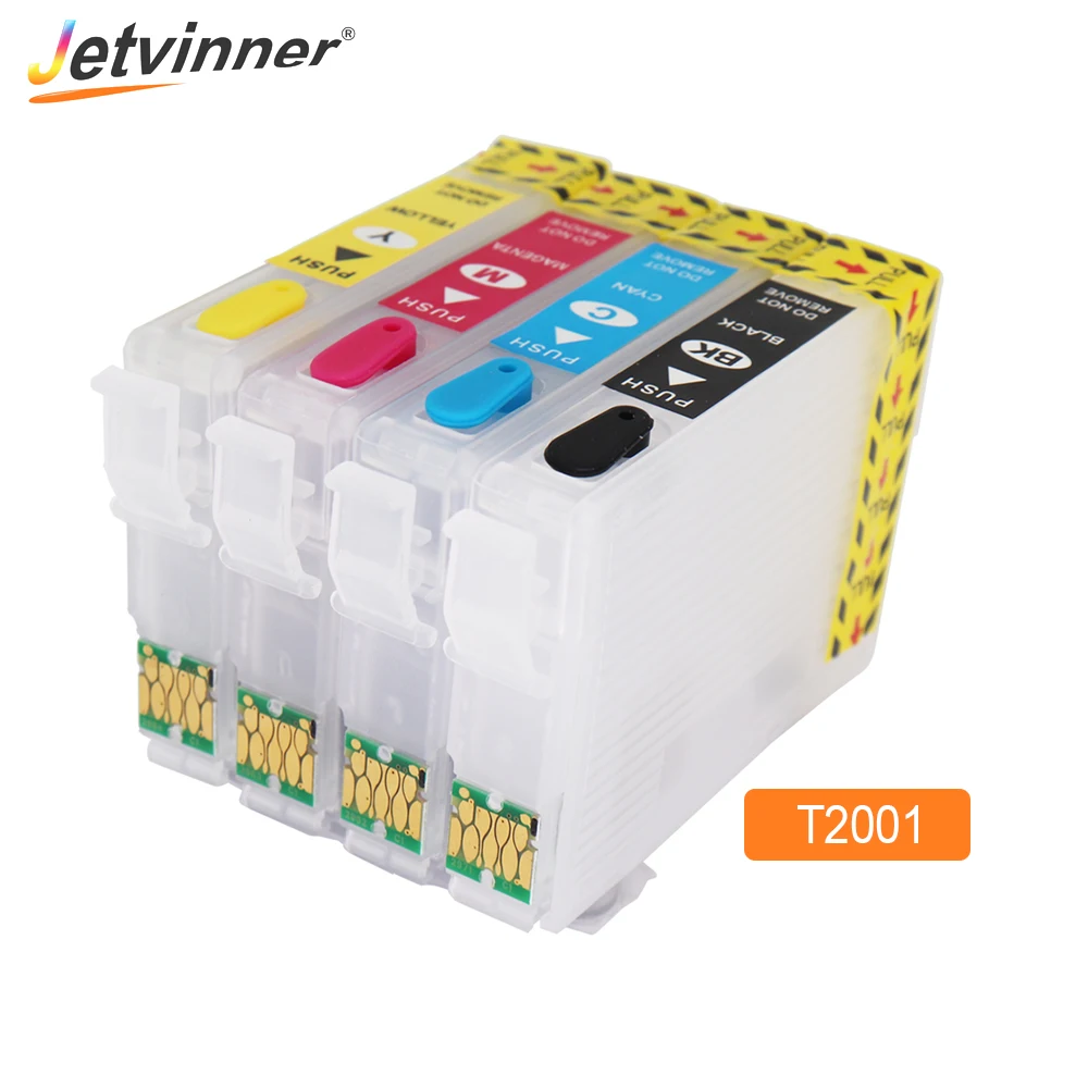 Jetvinner T2001 - T2004 Refillable Ink Cartridge For Epson XP-100 XP-200 XP-300 XP-400 XP-310 WF-2510 WF-2520 WF-2530 Printers