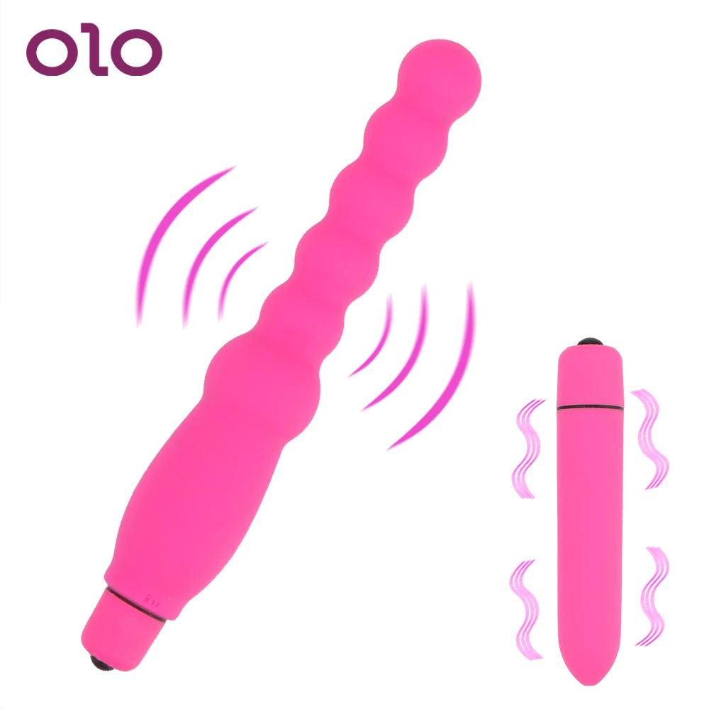 

OLO Bullet Vibrator 10 Speeds prostate massager Clitoris G-Spot Stimulator Vibrating Anal Beads Butt Plug Sex Toys for Women Men