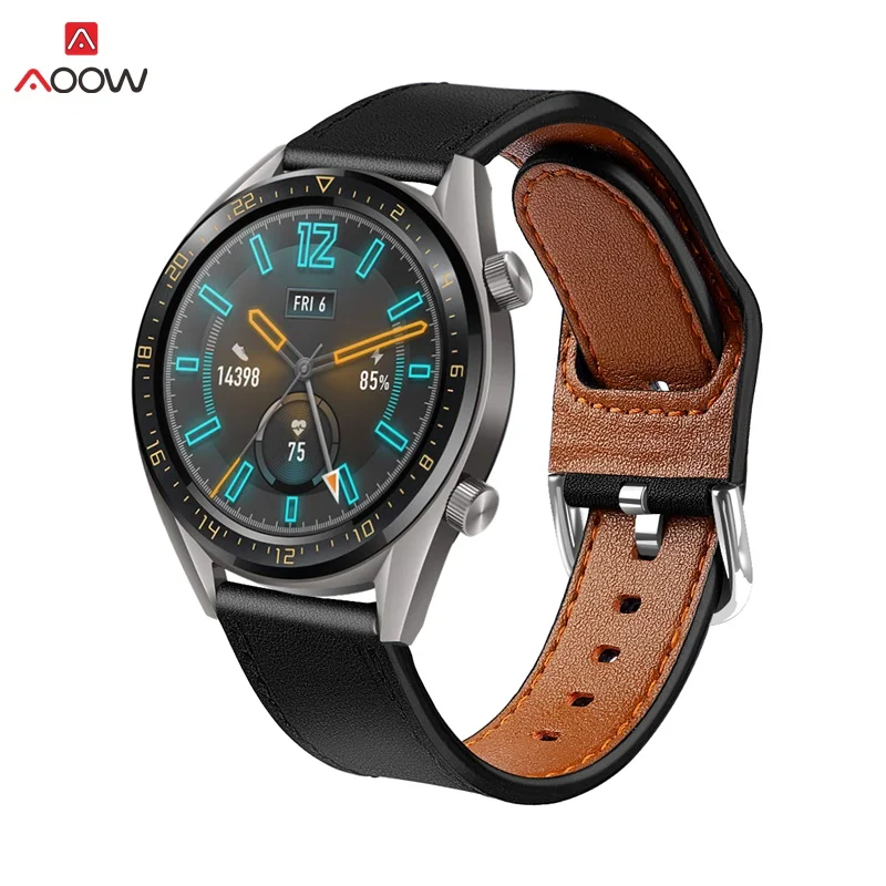 Браслет из натуральной кожи для huawei Watch GT Active 46 мм ремень с металлической пряжкой 22 мм ремешок для samsung gear S3 Honor Magic